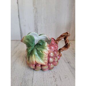 Fitz‎ Floyd grape cluster creamer pitcher vintage xmas fruit